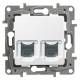 LEG Legrand 664776 Niloe Datendose 2-fac 6STP ohne Spreizkrallen ultraweiß 664776