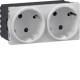 Hager GS20329016 Steckdose 2-fach SCHUKO Direkt Klipping 45x45 66° Verkehrsweiß