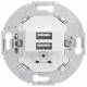 Berker 260219 USB Ladesteckdose 230V 2fach 3.0A runder Tragring polarweiß