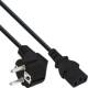 InLine® Netzkabel, Schutzkontakt gewinkelt auf Kaltgerätestecker C13, 0,5m