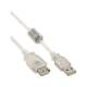 InLine® USB 2.0 Verlängerungskabel Typ A mit Ferritkern, transparent, 2m