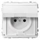 Merten MEG2612-7219 socket, Klappd. and a labeling field, polar white, AQUA