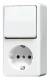 Jung 676AWW AP-SCHUKO Steckdose mit Aus-Wechselschalter AP600 alpinweiß