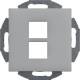 Hager GSETMM102LAN Mounting frame 2-way for MM type 10+Z-disc 55 alu