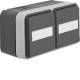 Hager WNC145 socket SCHUKO AP 2f horizontal with hinged cover and labeling field W.1