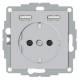 Merten MEG2366-0460 Schuko-Steckdose mit USB Ladegerät aluminium