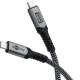 Goobay 74213 Ultra USB-C cable, USB4, 1.8 m, black;silver, 240 W, 5 A, 40 Gbit/s, Power Delivery, textile jacket