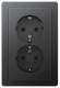 Berker 47596086 Doppelsteckdose SCHUKO Abdeckpl.erh.BS Berker Q.1 anth samt