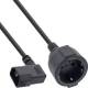 InLine® Netz Adapter Kabel, Kaltgeräte C14 gew. auf Schutzkontakt Buchse, 1m