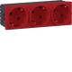 Hager GS30223020 Steckdose 3-fach SCHUKO Direkt Klipping 45x45 33° Verkehrsrot