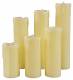 LED Echtwachs-Kerzen, 6er-Pack, 5cm-Ø, Höhe 22,5, 20, 17,5, 15, 12,5, 10cm