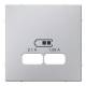 Merten MEG4367-0460 central plate for USB charging station insert, aluminum M