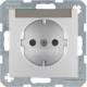 Berker 41496084 Steckdose SCHUKO mit Beschriftungsfeld und erhabenem BS Alu samt
