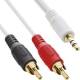 InLine® Cinch/Klinke Kabel, 2x Cinch Stecker an 3,5mm Klinke Stecker, 1,5m