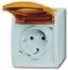 Busch Jaeger 2CKA002083A0820 BJ 20EWN-14-53 socket with orange hinged cover ocean IP44 grey/teal