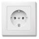 Merten MEG2401-1619 SCHUKO socket SK full plate polar white M-SMART