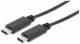 MANHATTAN 353526 USB 3.2 Gen 2 Typ-C Kabel USB-C-Stecker auf USB-C-Stecker, 1 m, SuperSpeed+ USB, 10 Gbit/s, 60 W / 3 A, 4K@60Hz, schwarz