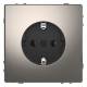 Merten MEG2301-6050 SCHUKO socket plug-in terminal nickel metallic