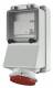Mennekes 7313 32A5P 6H400V Wanddose IP44 mit FI-SCHALTER