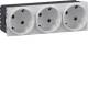 Hager GS30229016 Steckdose 3-fach SCHUKO Direkt Klipping 45x45 33° Verkehrsweiß