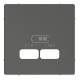 Merten MEG4367-0414 central plate for USB charging station insert, anthracite M