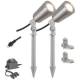 Evn Elektro-Vertrieb Nuernberg PC6806022 PC680602-2 2er set Outdoor Spot Pow.LED 12V with earth spike, tripod, transformer 7W