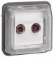 Berker 12033555 Antennas 2-hole feed-through socket W.1 gray