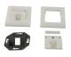 Dosen TP, aufputz, 1-fach, CAT6A, Keystone Slim-line/Short 3P, reinweiß, Synergy 21, S216322/S216364/S216328