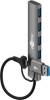 Goobay Standard 2in1 Slim 4-Port USB-Hub, 5 Gbit/s - USB-C connector/USB-A connector (USB 3.2) > 4x USB-A (USB 3.2)