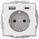 Berker 48046089 SCHUKO/USB AC Q.1/Q.3 socket outlet polar white velvet