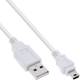 InLine® USB 2.0 Mini-Kabel, USB A Stecker an Mini-B Stecker (5pol), weiß, 0,5m