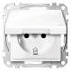 Merten MEG2414-0319 Socket outlet BRS, SK, polarwhite gl m.Klappdeckel IP44. SM