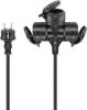 Goobay 65438 Triple extension cable Outdoor, 10 m, black, (3*1,5 mm²) - Schutzkontaktstecker Hybrid (Type E/F, CEE 7/7) > 3x Schutzkontaktbuchse (Type F, CEE 7/3)