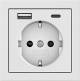 Gira 245970 SCHUKO SP USB-Spannungsversorgung 2fach Typ A/C Flächenschalter Reinweiß