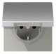 JUNG AL1520KL SCHUKO socket m.Klappd., 16A 250V LS aluminum