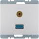 Berker 3315397003 USB/3,5 mm Audio Steckdose K.5 Alu