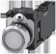 Siemens 3SU11500AB701FA0 3SU1150-0AB70-1FA0 push button 22 mm round metal light grey clear 1NO+1NC