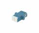 Fiber optic coupling, LC socket/LC socket, 9/125u single mode OS2, blue, duplex, PVC, ceramic sleeve, with flange, with one-sided laser protection flap, Synergy 21