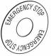 Schneider Electric ZB6Y7330 sign, yellow, D = 45mm ,, EMERGENCY STOP