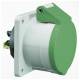 Bals 13701 Anbausteckdose QC gerade 16A 5p >50V >300-500Hz 2h IP44 grün 86x75x89