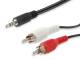 Equip Audiokabel 3.5mm->2xRCA St/St 2.50m schwarz Polybeutel