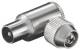 Goobay 11487 Coax right-angle connector with screw fastening - screwable coax connector made of metal