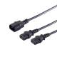 Netzkabel 230V Kaltgeräte IEC-C13(Buchse) 2x/Kaltgeräte IEC-C14(Stecker), 1,8m, Y-Netzanschlusskabel