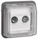 Berker 12033545 antenna 2-hole single socket W.1 gray