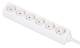 Manhattan 168304 6-way power strip, protective contact Six type F sockets, integrated 2 m power cable with type F plug, 16 A, white