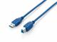 Equip USB3.0 Druckerkabel USB-A->USB-B St/St 3.00m blau Polybeutel