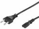 Goobay 95039 Power cable 5 m, black - Euro connector (Type C CEE 7/16)> Device socket C7