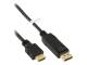 InLine DP zu HDMI Konverter Kabel, 2m schwarz