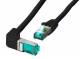 Patchkabel RJ45, CAT6A 500Mhz, 5m, schwarz S-STP(S/FTP) LSZH, einseitig 90Grad gewinkelt,
