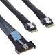 InLine® MCIO Kabel, MCIO x8 Stecker zu 2x 4i SFF-8654 Stecker, 0,75m